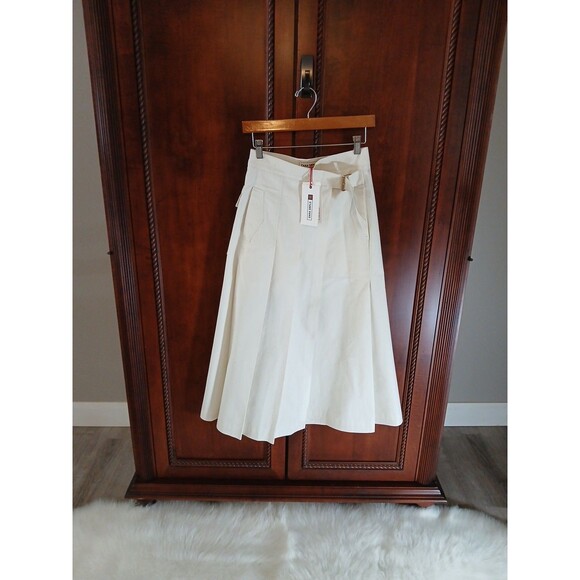 NWT's ZARA SRPLS Womens Size S Pleated Skirt Belted w/Pockets Modern Luxe Design - Picture 2 of 14